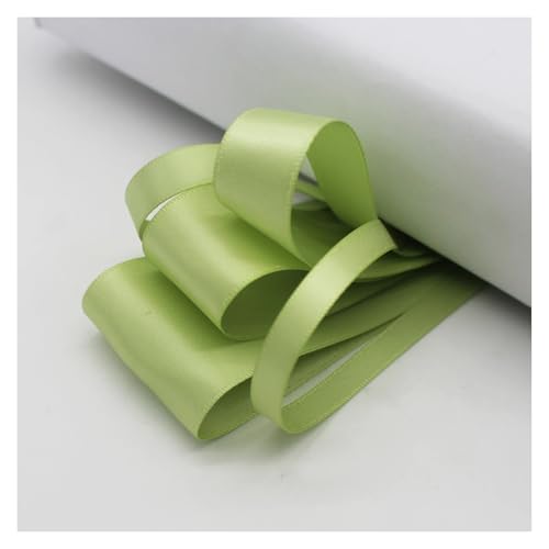 Satinband 5 Meter viele Farben Satinband doppelseitige Polyester-Stoffbänder for Haarschleifen, Basteln, DIY-Zubehör 6 mm, 9 mm, 16 mm, 25 mm, 38 mm(Lime Juice,25mm) von UJEDFHV