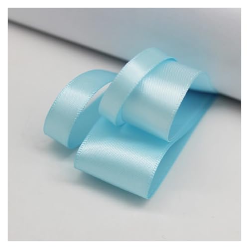 Satinband 5 Meter viele Farben Satinband doppelseitige Polyester-Stoffbänder for Haarschleifen, Basteln, DIY-Zubehör 6 mm, 9 mm, 16 mm, 25 mm, 38 mm(Lt. Blue,16mm) von UJEDFHV