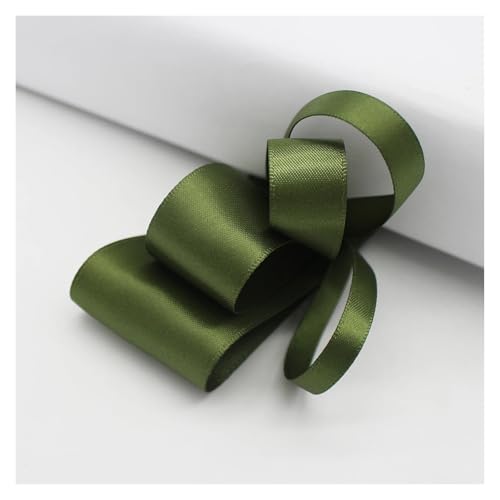 Satinband 5 Meter viele Farben Satinband doppelseitige Polyester-Stoffbänder for Haarschleifen, Basteln, DIY-Zubehör 6 mm, 9 mm, 16 mm, 25 mm, 38 mm(Moss,16mm) von UJEDFHV