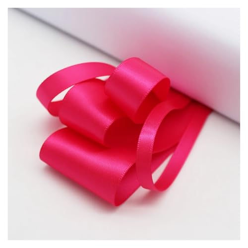 Satinband 5 Meter viele Farben Satinband doppelseitige Polyester-Stoffbänder for Haarschleifen, Basteln, DIY-Zubehör 6 mm, 9 mm, 16 mm, 25 mm, 38 mm(Pink 01,16mm) von UJEDFHV