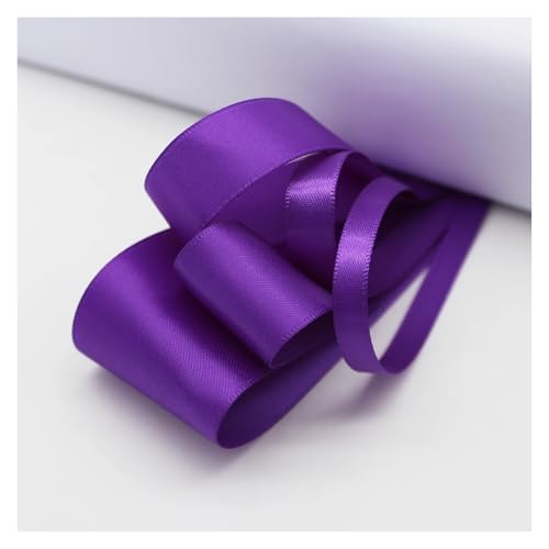 Satinband 5 Meter viele Farben Satinband doppelseitige Polyester-Stoffbänder for Haarschleifen, Basteln, DIY-Zubehör 6 mm, 9 mm, 16 mm, 25 mm, 38 mm(Purple,6mm) von UJEDFHV