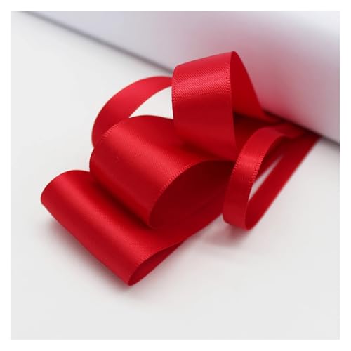 Satinband 5 Meter viele Farben Satinband doppelseitige Polyester-Stoffbänder for Haarschleifen, Basteln, DIY-Zubehör 6 mm, 9 mm, 16 mm, 25 mm, 38 mm(Red,38mm) von UJEDFHV