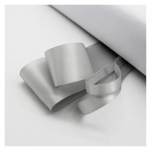 Satinband 5 Meter viele Farben Satinband doppelseitige Polyester-Stoffbänder for Haarschleifen, Basteln, DIY-Zubehör 6 mm, 9 mm, 16 mm, 25 mm, 38 mm(Shell Grey,9mm) von UJEDFHV