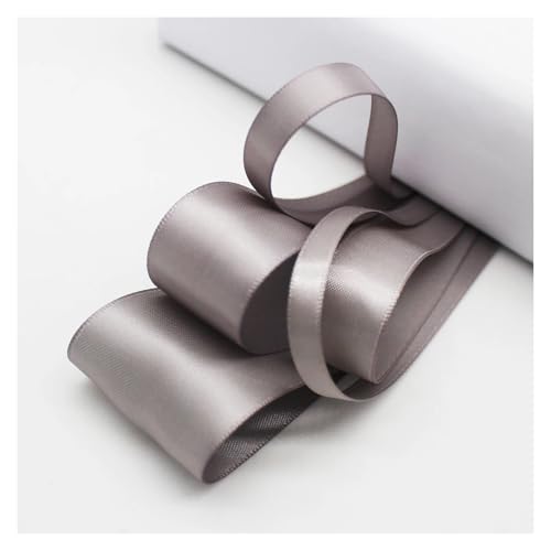 Satinband 5 Meter viele Farben Satinband doppelseitige Polyester-Stoffbänder for Haarschleifen, Basteln, DIY-Zubehör 6 mm, 9 mm, 16 mm, 25 mm, 38 mm(Sliver,25mm) von UJEDFHV
