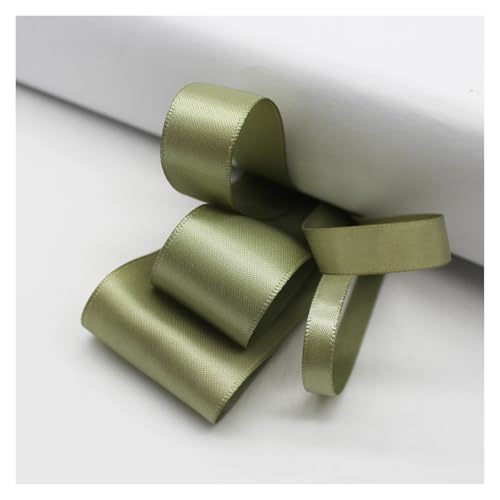 Satinband 5 Meter viele Farben Satinband doppelseitige Polyester-Stoffbänder for Haarschleifen, Basteln, DIY-Zubehör 6 mm, 9 mm, 16 mm, 25 mm, 38 mm(Soft Pine,38mm) von UJEDFHV