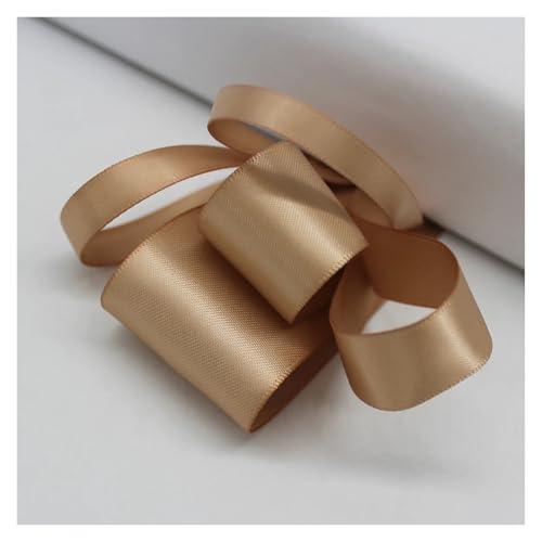 Satinband 5 Meter viele Farben Satinband doppelseitige Polyester-Stoffbänder for Haarschleifen, Basteln, DIY-Zubehör 6 mm, 9 mm, 16 mm, 25 mm, 38 mm(Tan,6mm) von UJEDFHV