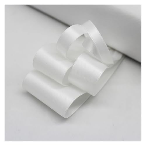 Satinband 5 Meter viele Farben Satinband doppelseitige Polyester-Stoffbänder for Haarschleifen, Basteln, DIY-Zubehör 6 mm, 9 mm, 16 mm, 25 mm, 38 mm(White,9mm) von UJEDFHV