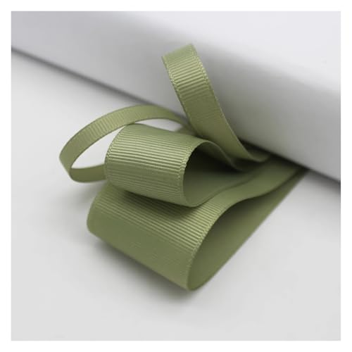 Satinband 5 Yards Moosgrünes Ripsband aus Satin for Verpacken von Weihnachtsfeierdekorationen, handgefertigt, 16 25 38 MM(Soft Pine G,38 MM) von UJEDFHV
