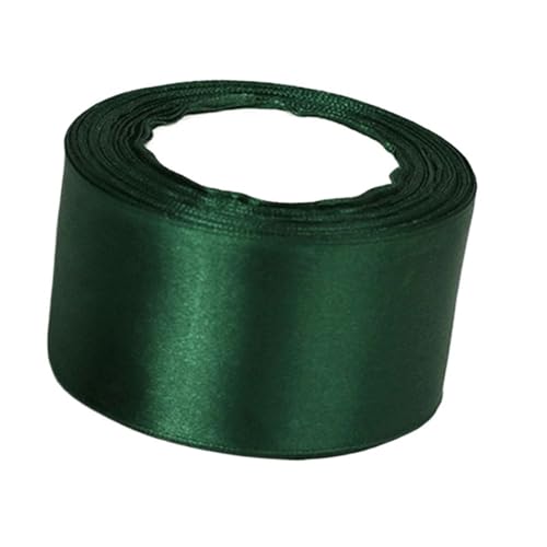 Satinband 5 cm Satinband 25/100 Yards for Fliege, Hochzeit, Geburtstag, Dekoration, DIY, Stuhlschärpe, handgefertigter Schmuck, Stoff, Blume, Heimdekoration(5CM Dark Green,50Yard) von UJEDFHV