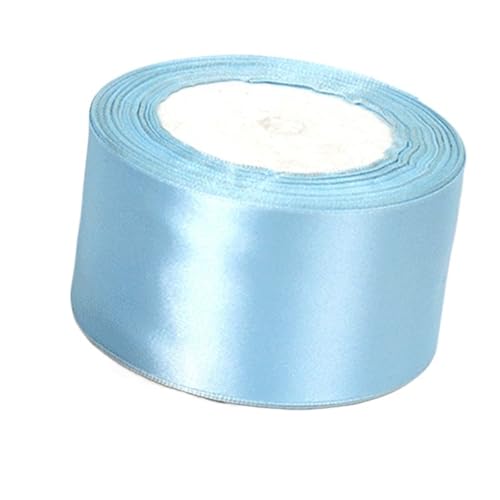Satinband 5 cm Satinband 25/100 Yards for Fliege, Hochzeit, Geburtstag, Dekoration, DIY, Stuhlschärpe, handgefertigter Schmuck, Stoff, Blume, Heimdekoration(5CM Light Blue,75Yard) von UJEDFHV