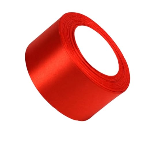 Satinband 5 cm Satinband 25/100 Yards for Fliege, Hochzeit, Geburtstag, Dekoration, DIY, Stuhlschärpe, handgefertigter Schmuck, Stoff, Blume, Heimdekoration(5CM Red,100Yard) von UJEDFHV