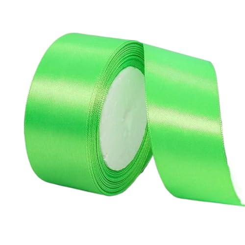 Satinband 6/10/15/20/25/40/50mm 25yards/Roll Satinbänder for Hochzeit Weihnachtsfeier Dekoration Handarbeit DIY Bogen Handwerk Karte Wrap(Fruit green,Ribbon 50mm) von UJEDFHV