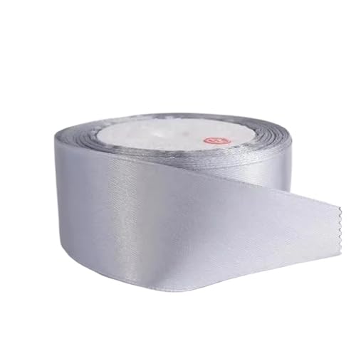 Satinband Satinband, 40 mm × 22 m, doppelseitiges Geschenkband aus Polyester for Basteln von Blumensträußen, DIY-Nähprojekten(Silver) von UJEDFHV