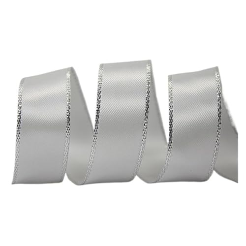 Satinband Satinband, DIY-Kleiderzubehör, Hochzeitsdekoration, 0,25-1,5 Zoll, 9, 16, 22, 25, 38 mm, 100 Yards(Shell grey 007,9mm) von UJEDFHV