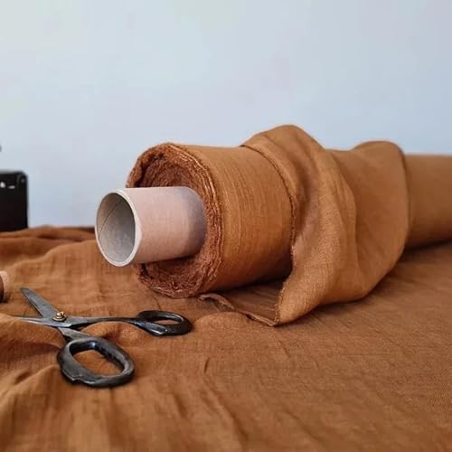 Tischdecke aus 100% steingewaschenem Leinen in Volltonfarbe, Tischdecke aus natürlichem Stoff, für Küche, Esszimmer, Party, Feiertags-Tischdekoration (135 x 220 cm/Orangerot) von UJNHGQ