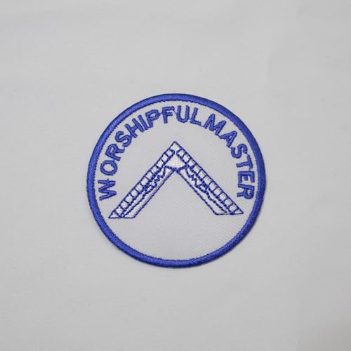 Freimaurer Anbetungsmeister Patch Maschine Stickerei - Bügelrückseite - Freimaurer Abzeichen Regalia & Embleme von UK EMPIRE GROUP