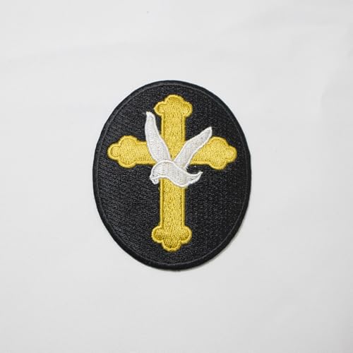 Freimaurer Christian Kreuz Patch Gold Maschine Stickerei - Bügelrückseite - Freimaurer Abzeichen Regalia & Embleme von UK EMPIRE GROUP