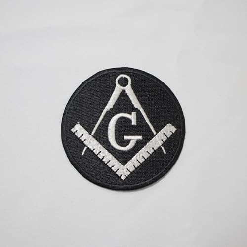 Freimaurer Quadrat & Kompass G Round Patch Maschine Stickerei - Bügelrückseite - Freimaurer Abzeichen & Embleme Freimaurer Quadrat & Kompass G Round Patch Maschine Stickerei - Bügelrückseite - Freimaurer Abzeichen & Embleme von UK EMPIRE GROUP