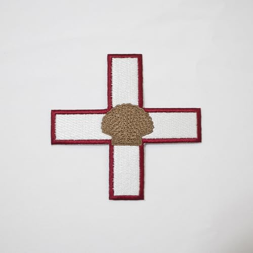 Freimaurer ST Thomas von Acon Shell Patch Bronze Maschinenstickerei - Bügelrückseite - Freimaurer Patches & Embleme von UK EMPIRE GROUP