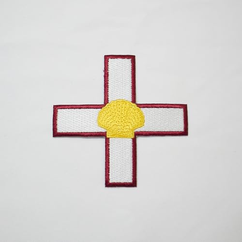 Freimaurer ST Thomas von Acon Shell Patch Gold Machine Stickerei - Bügelrückseite - Freimaurer Patches & Embleme von UK EMPIRE GROUP