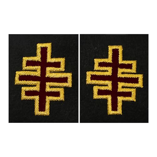 Freimaurer Tempelritter Vergangenheit Großmeister Gehrock Ärmel Patch Kreuz (Paar) - handbestickt von UK EMPIRE GROUP