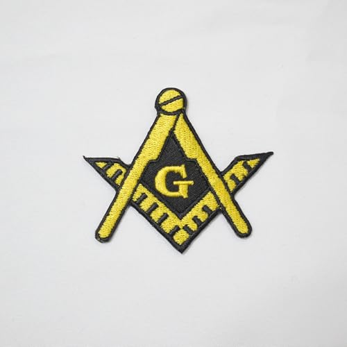 Freimaurer quadratisch & Kompass G Patch Cutout Form, maschinell bestickt – Bügelbilder & Embleme auf der Rückseite Freimaurer quadratisch & Kompass G Patch Cutout Form, maschinell bestickt – Bügelbilder & Embleme auf der Rückseite von UK EMPIRE GROUP