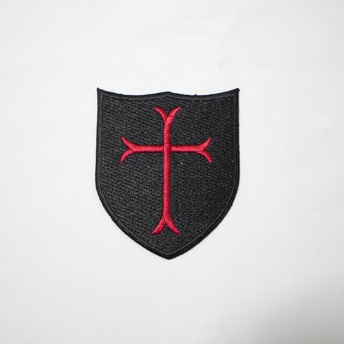 Knight Templar Cross Shield Tactical Patch Machine Embroidery - Iron on Back - Freemason Patches Regalia & Embleme von UK EMPIRE GROUP