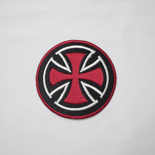 Premium Red Iron Cross Patch Punk Skater Machine Embroidery - Iron On Back - Freemason Badges Regalia & Embleme von UK EMPIRE GROUP