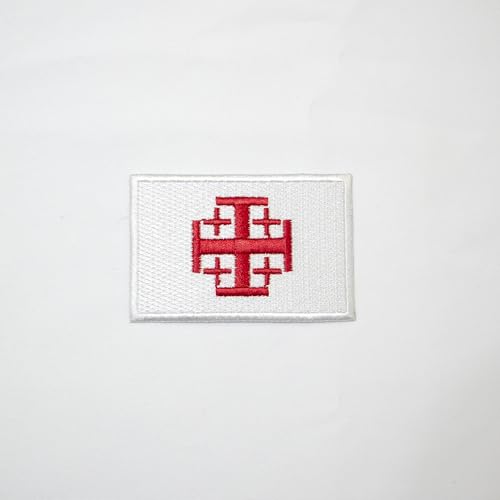 Tempelritter Jerusalem Schild Flagge Patch Maschinenstickerei Aufbügler Rückseite - Freimaurer Regalia Patches & Embleme Tempelritter Jerusalem Schild Flagge Patch Maschinenstickerei Aufbügler Rückseite - Freimaurer Regalia Patches & Embleme von UK EMPIRE GROUP
