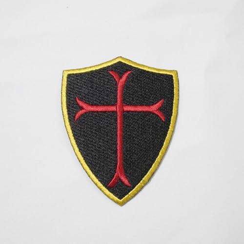 Tempelritter Kreuz Schild Patch Maschinenstickerei - Bügelrückseite - Freimaurer Patches Regalia & Embleme von UK EMPIRE GROUP
