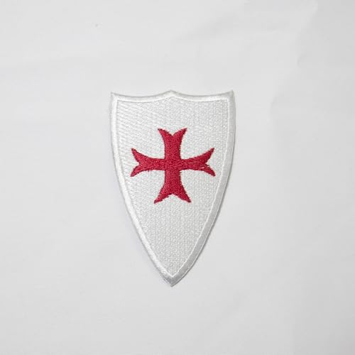 Tempelritter Kreuzritter Schild Jerusalem Flagge Patch Maschinenstickerei - Aufbügler Rückseite - Freimaurer Patches & Embleme von UK EMPIRE GROUP