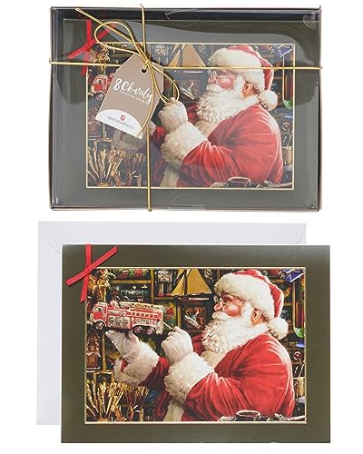 Santa's Toy Workshop Design – Multipack mit 8 Weihnachtskarten mit Umschlägen von UK Greetings