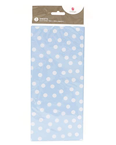 Seidenpapier zum Verpacken von Geschenken, 3 Bögen – Seidenpapier mit blauen Punkten, ideal für Neugeborene und Geschenktüten, Seidenpapierbögen für Geschenke, Blau Seidenpapier zum Verpacken von Geschenken, 3 Bögen – Seidenpapier mit blauen Punkten, ideal für Neugeborene und Geschenktüten, Seidenpapierbögen für Geschenke, Blau von UK Greetings