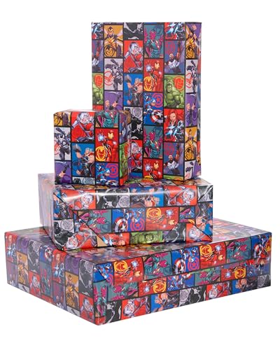 UK Greetings 6 Bögen und 6 Anhänger für Jungen/Kinder – Marvel Avengers Design UK Greetings 6 Bögen und 6 Anhänger für Jungen/Kinder – Marvel Avengers Design von UK Greetings