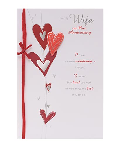 UK Greetings Hochzeitstagskarte für Frau – sentimentales Design von UK Greetings