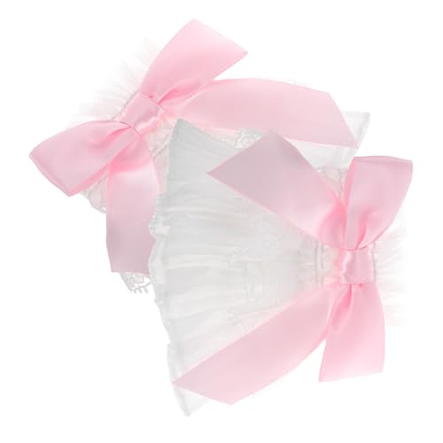 UKCOCO 1 Paar Schleifenärmel Armbinde Fingerlose Handgelenkmanschetten Spitzenmanschette Puffärmel Elastische Bündchen Für Die Ärmel Elastische Handgelenksmanschetten Falsche Ärmel Stoff von UKCOCO