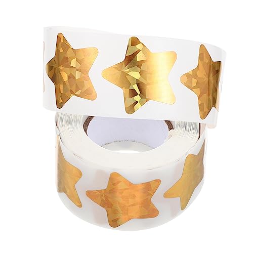 UKCOCO 1 Rolle Goldene Sternaufkleber Selbstklebende Abnehmbare Belohnungssticker für Dekorative Sticker für Schule Basteln Kunst und Partys von UKCOCO