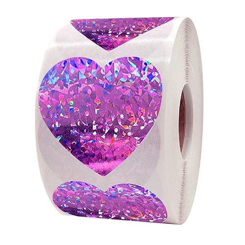 UKCOCO 1 Rolle Herzaufkleber Selbstklebend mit Herzen für Geschenktüten Scrapbooks und Backwaren Deko für Feiern und Besondere Anlässe von UKCOCO