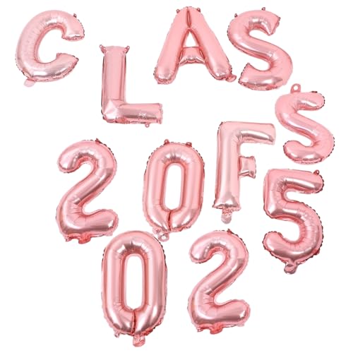 UKCOCO 1 Satz Abschluss Ballon luftballons Partyballons Nummern für Folienballons Herzlichen Glückwunsch, Graduiertenballons Abschlussfeier Absolvent Aluminiumfolie Rose Gold von UKCOCO