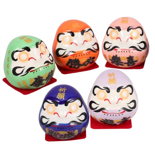 UKCOCO 1 Satz Dharma-Dekorationen Puppe japanische Dharma-Puppe Porzellanpuppe Keramik von UKCOCO