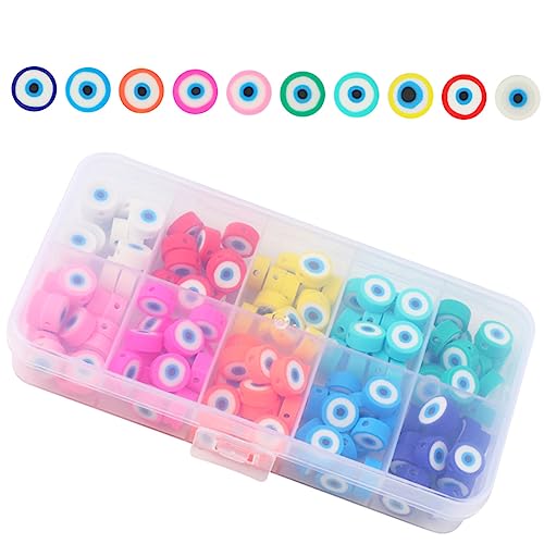 UKCOCO 1 Satz Evil Eye Perlen Set Bunte Loose Beads Für Diy Schmuckherstellung Armbänder Ohrringe Und Hochwertige Polymerperlen Für Kreative Bastelprojekte 150 Stück von UKCOCO