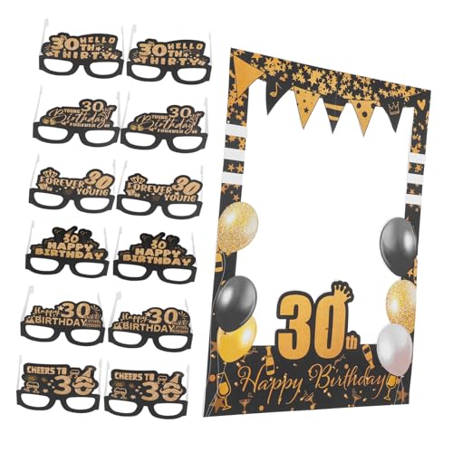 UKCOCO 1 Satz Geburtstagspapiergläser Partybrillen Aus Papier Lustige Fotoautomaten Requisiten Geburtstagsfoto Requisiten Neujahrsfeierbrille Requisiten Für Fotokabinen Mit Brille von UKCOCO
