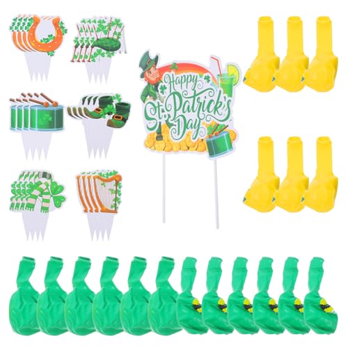 UKCOCO 1 Satz Kleeblatt-partydekorationen Ballon-kuchendekorationen St. Patricks Day Ballon Grüne Kuchendekorationen St Patricks Day Dekorationen Klein Thema Green Gummi von UKCOCO