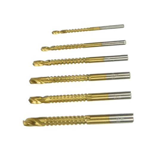 UKCOCO 1 Satz Metallbohrer -bit -set Beschichtet Schnecke Planke Zubehör Schlüssel Spiralbohrer Langweilig Golden 6 Stück von UKCOCO