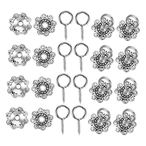UKCOCO 1 Satz Ösenschraubenhaken Armbandherstellung Schlüssel Perlen Schmuck Ösenhaken Diy Liefert Ösenschraube Selber Machen Metallschrauben Silver Legierung von UKCOCO