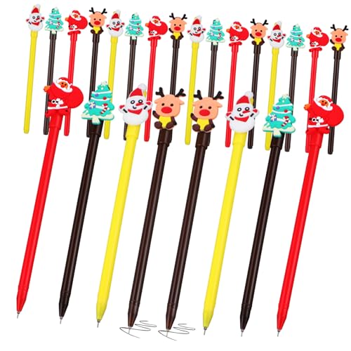 UKCOCO 1 Satz Weihnachts Kugelschreiber Mit Niedlichen Motiven Schneemann Und Weihnachtsbaum Für Bürobedarf Und Unterricht Glatte Festliche 24 Stück von UKCOCO