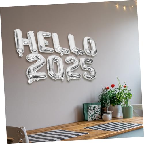 UKCOCO 1 Satz Zahlenbriefballon Frohes Neues Jahr Ballon Partyballons Dekorationen Goldballons Luftballons Partydekorationen Ballondekorationen Für Farben Aluminiumfolie Silber von UKCOCO
