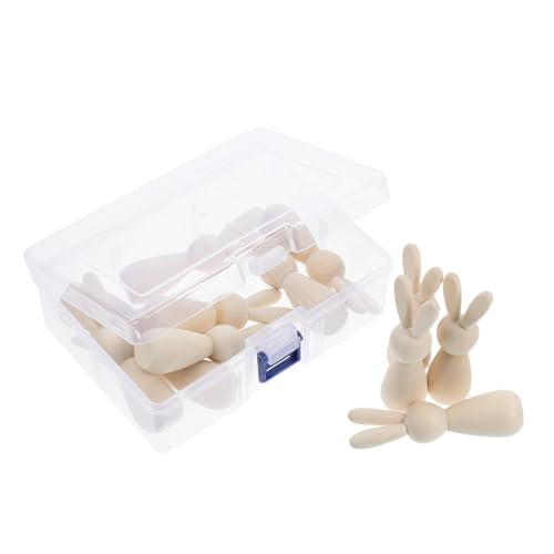 UKCOCO 1 Set Holz Graffiti Kaninchen Bastelarbeiten Osterhasen Schmuck Holzfiguren Holzanhänger Unvollendetes Holzhandwerk Ornament Holzhandwerk Kits DIY Süßes Objekt von UKCOCO