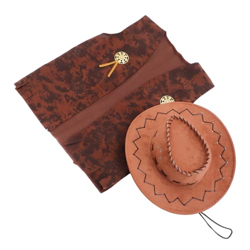 UKCOCO 1 Set Western Cowboy Kostüm Männer Cowboy Themenparty Dekorationen Cowboyhut Und Accessoires Für Maskerade Und Karneval Bequem von UKCOCO