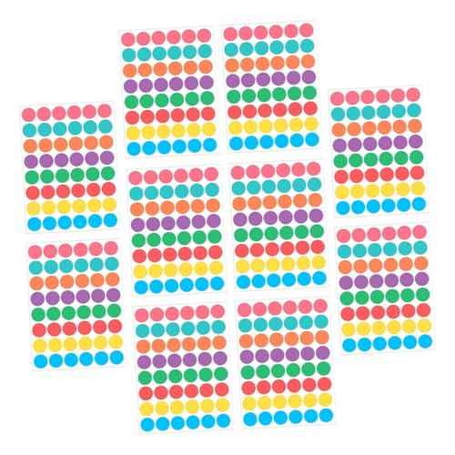 UKCOCO 10 Blatt Ablösbare Wiederbeschreibbare Runde Farbcode Aufkleber Selbstklebende Etiketten für Verpackungen Umschläge und Vielseitige Oberflächen Beschriftbar und Haftstark von UKCOCO